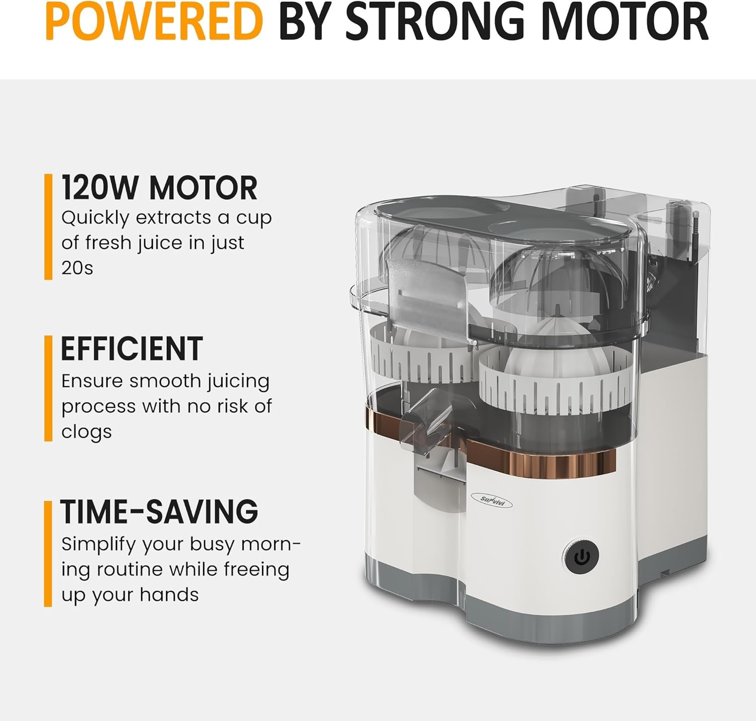 image:imageDualHead Electric Citrus Juicer Plugin Model Juicer Machine with Cleaning Brush Portable Lemon Squeezer for Fresh Orange Lemon Lime Kiwi Grapefruit Easy to CleanampUseGray