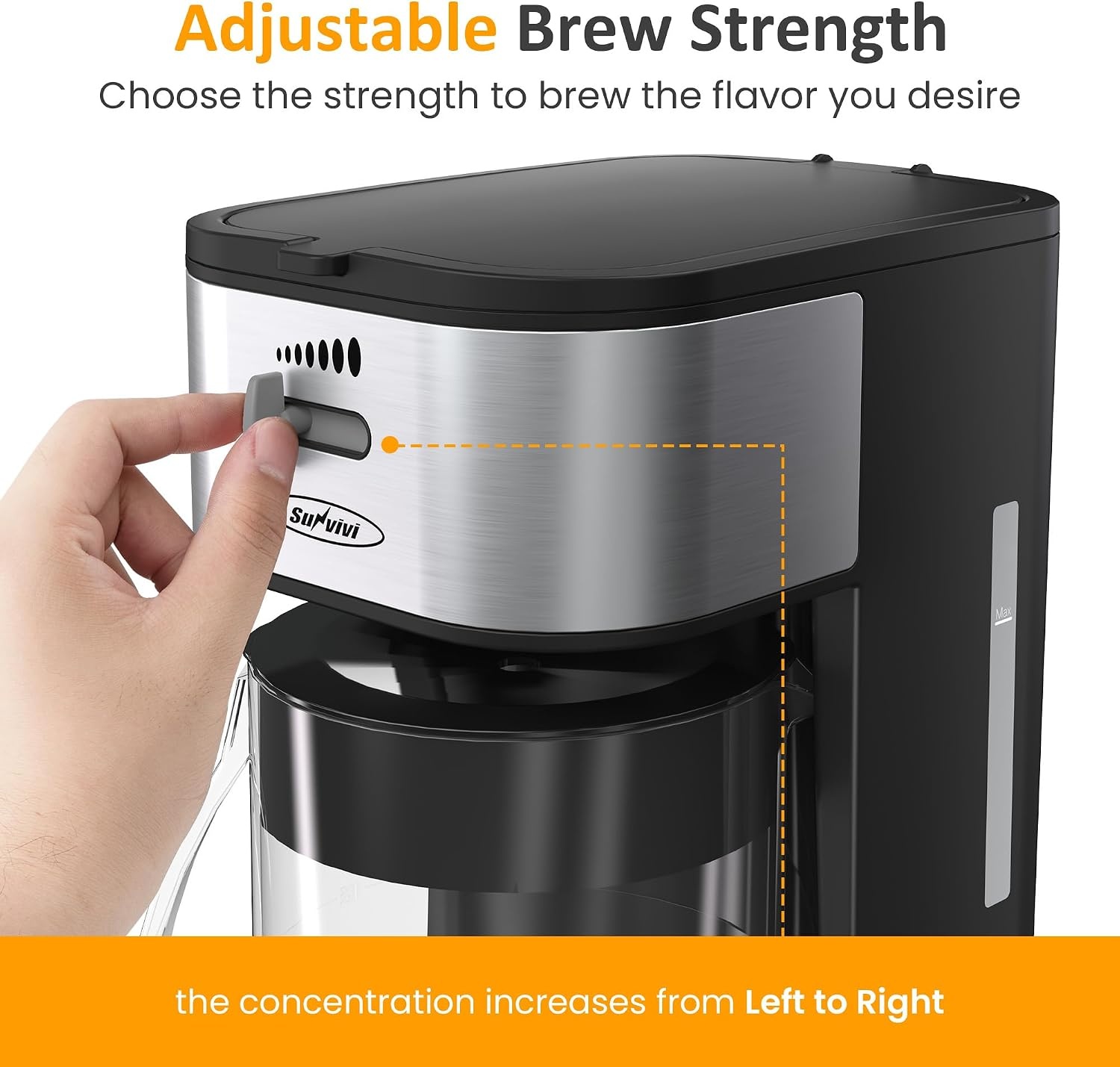 image:imageSUNVIVI 20 Oz Iced Coffee Maker for Ground Coffee Cold Brew Tea Maker with Reusable Coffee Filter and Insulated Pitcher Single Serve Machine for Home Strength Control for Flavor BlackBlackNew