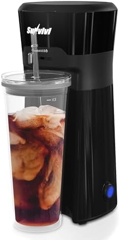 image:imageSUNVIVI 20 Oz Iced Tea Maker for Ground Coffee Cold Brew Coffee Maker with Reusable Coffee Filter and Insulated Pitcher Single Serve Machine for Home Strength Control for Flavor Black20 Oz