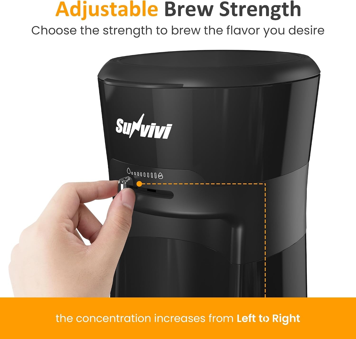 image:imageSUNVIVI 20 Oz Iced Tea Maker for Ground Coffee Cold Brew Coffee Maker with Reusable Coffee Filter and Insulated Pitcher Single Serve Machine for Home Strength Control for Flavor Black20 Oz