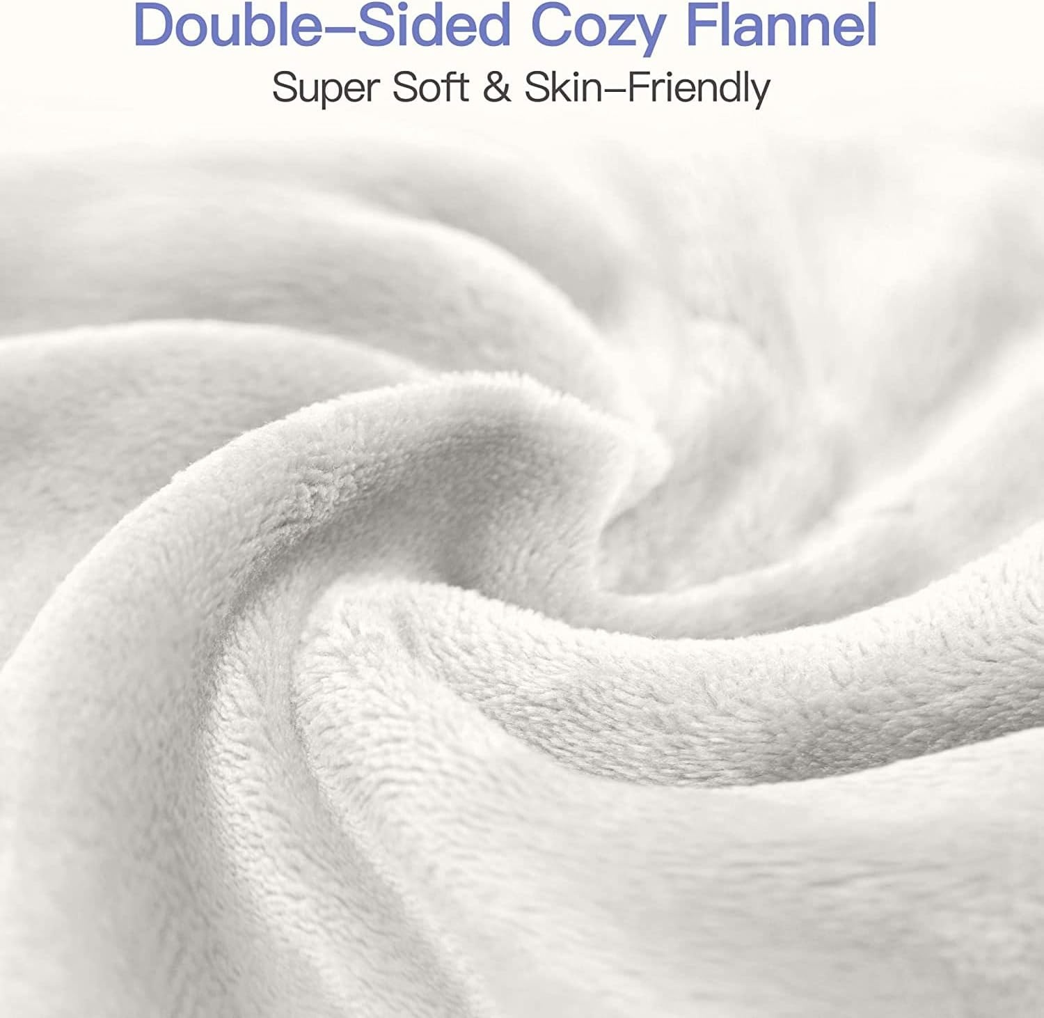 image:imageSUNVIVI Heated Electric Blanket Queen Size Dual Control 10 Heat Settings 12 Hours Auto Off Machine Washable ETL Certified Overheating Protection Grey 84x90 InchWhite