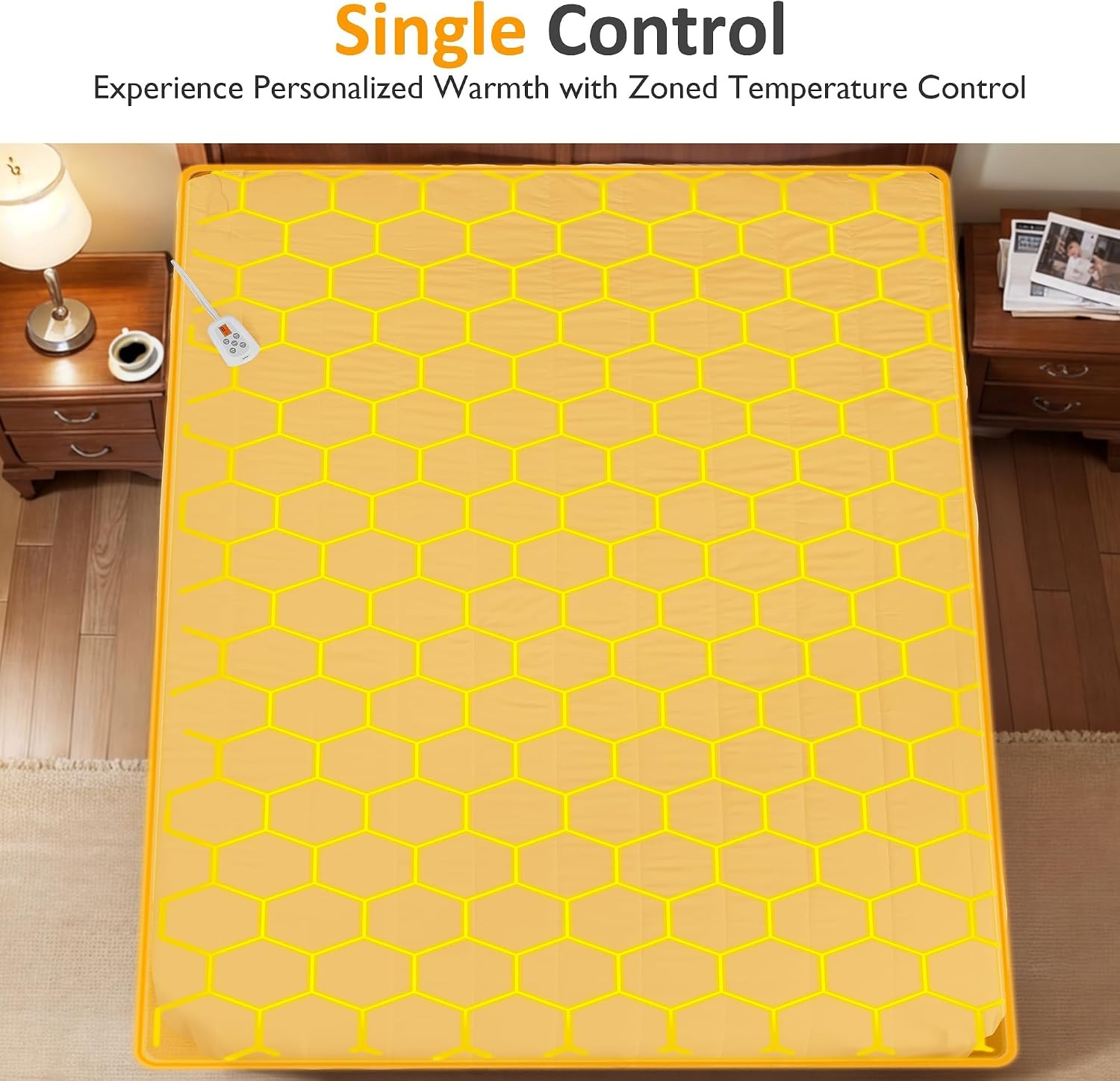image:imageSUNVIVI King Size Heated Mattress Electric Bed Mattress Pad with 12Hour Timer amp 10 Heat Settings Full Bed Warmer with Dual Controller Machine Washable 78 x 80Twin