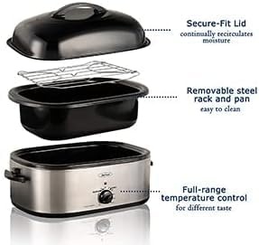 image:imageSUNVIVI Metal Roasting Insert Pan 18Qt Roaster Oven Rust Free amp Heavy Duty Nonstick amp Dishwasher Safe