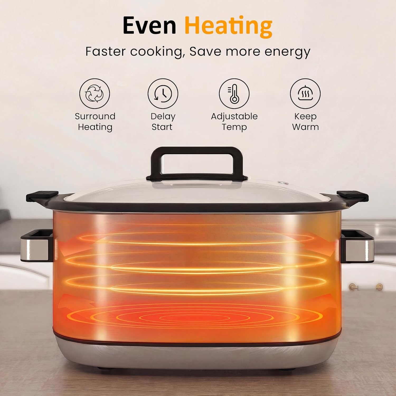 image:imageSunvivi 12in1 Multi Cooker 65QT Programmable Slow Cooker with Timer amp Temp Control Auto Warm Setting Delay Start Dishwasher Safe Lid amp Removable Nonstick Crock Stainless Steel Rack SliverSilver