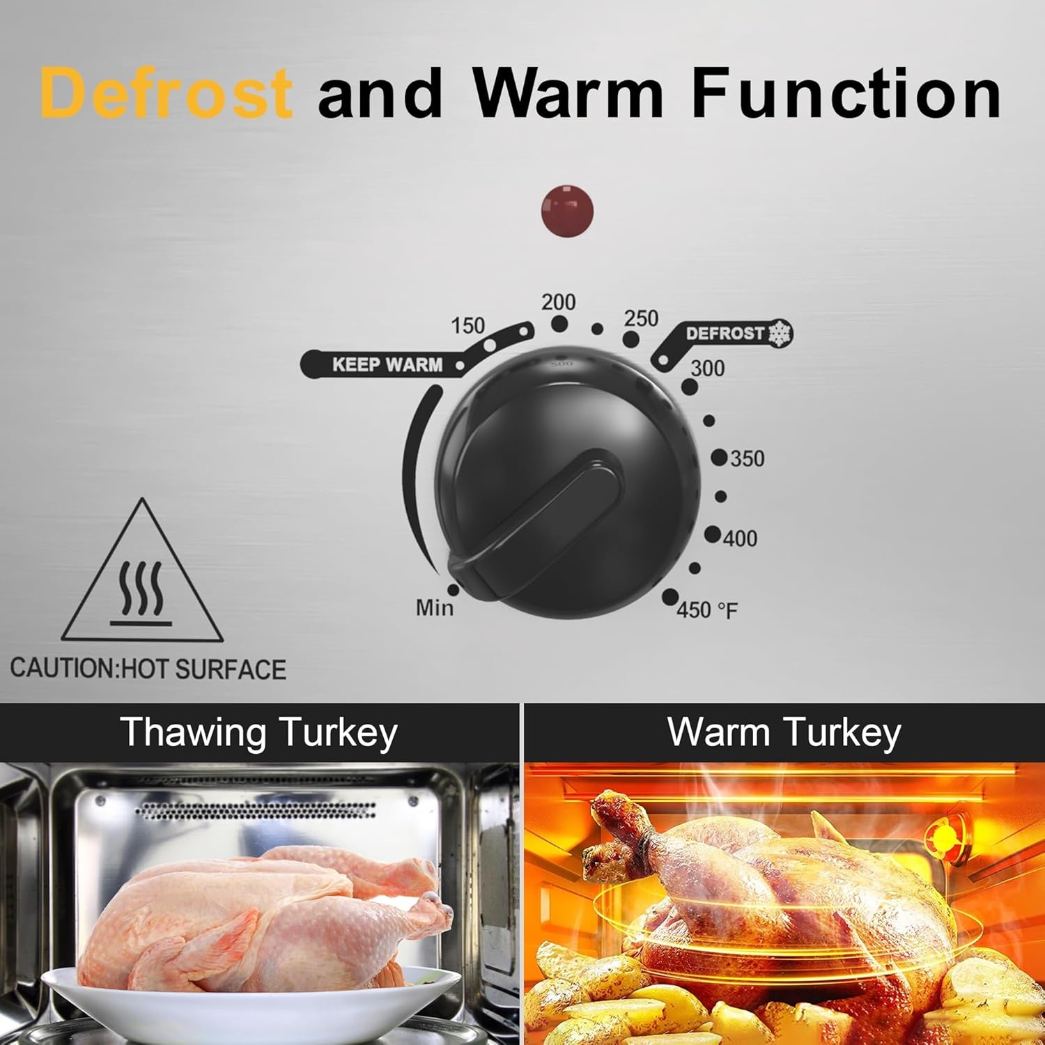 image:imageSunvivi 20 Quart Electric Roaster Oven Turkey Roaster with Lid Electric Roasters with Removable Pan Large Roaster Selfbasting Lid Fast Heating amp Thawwarming Setting Silver