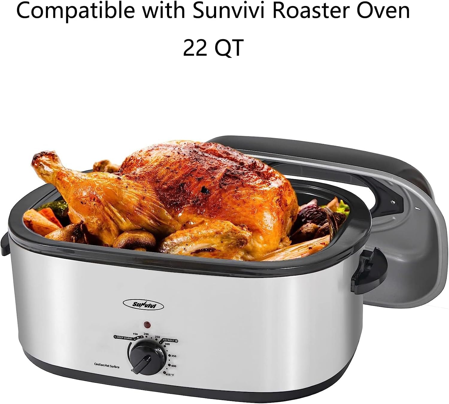 image:imageSunvivi 22Qt Roaster Oven Rack with Integrated Feet Cooling Drying Rack Kitchen Rack PTFE Free Roasting Drying Grilling Dishwasher Safe Fit Sunvivi 22Qt Roaster Oven