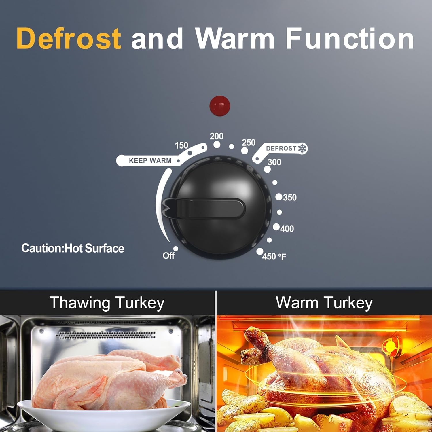 image:imageSunvivi 28 Quart Electric Roaster Oven Turkey Roaster with Lid Electric Roasters with Removable Pan Large RoasterVisible amp Selfbasting Lid Fast Heating amp Thawwarming SettingSilverBlue