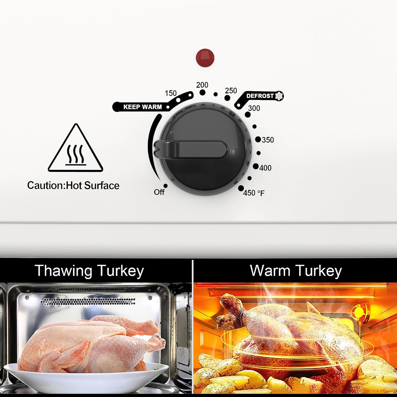 image:imageSunvivi 28 Quart Electric Roaster Oven Turkey Roaster with Lid Electric Roasters with Removable Pan Large RoasterVisible amp Selfbasting Lid Fast Heating amp Thawwarming SettingSilverWhite