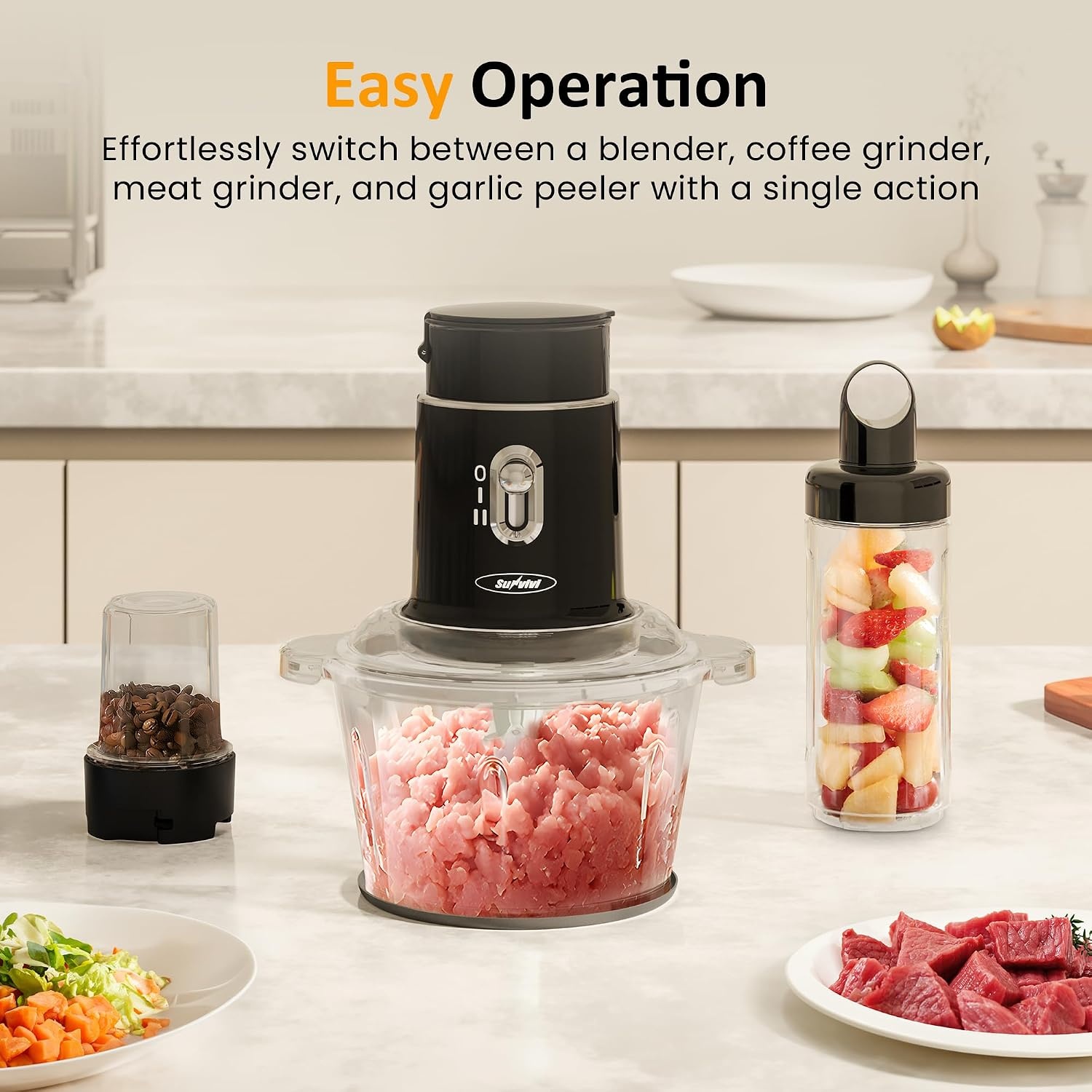 image:imageSunvivi 4 in 1 Blender and Food processor Combo Electric Food Chopper