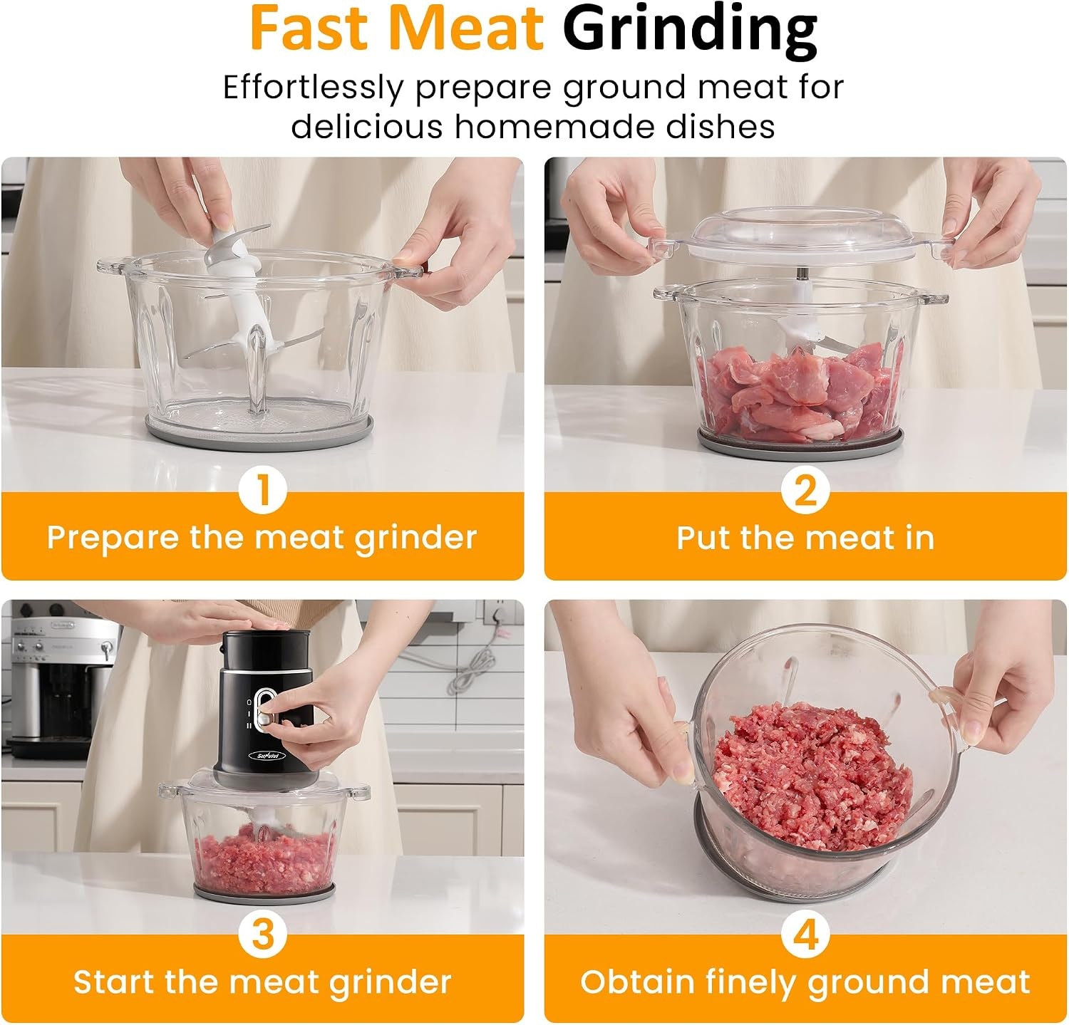 image:imageSunvivi 4 in 1 Blender and Food processor Combo Electric Food Chopper
