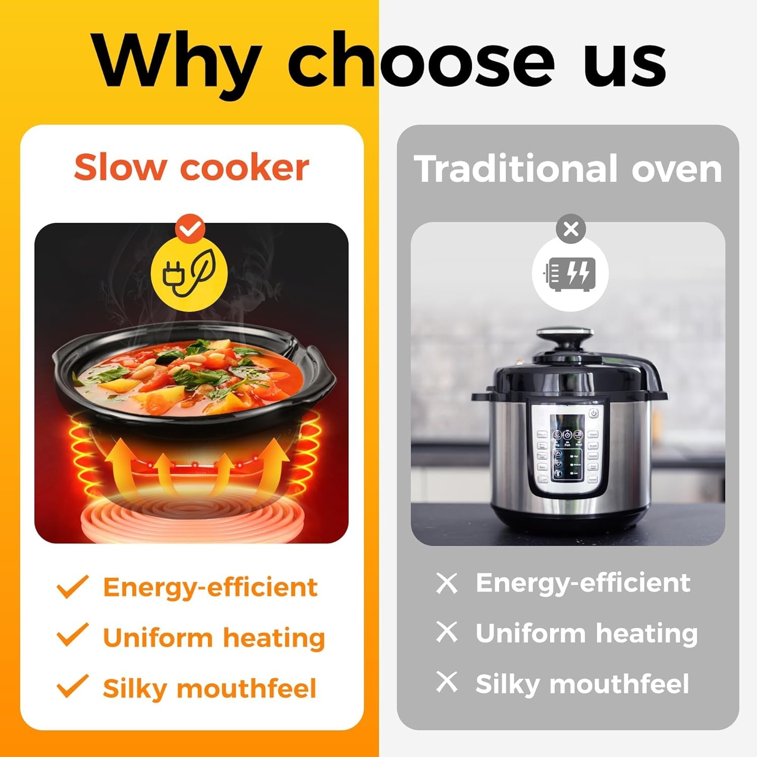 image:imageSunvivi Double Slow Cooker2 Pot Small Mini Crock Buffet Servers and WarmerDual Pot Oval Manual Slow Cooker with Adjustable Temp Removable Ceramic PotStainless Steel Total 2 125 Quarts BlackBlack
