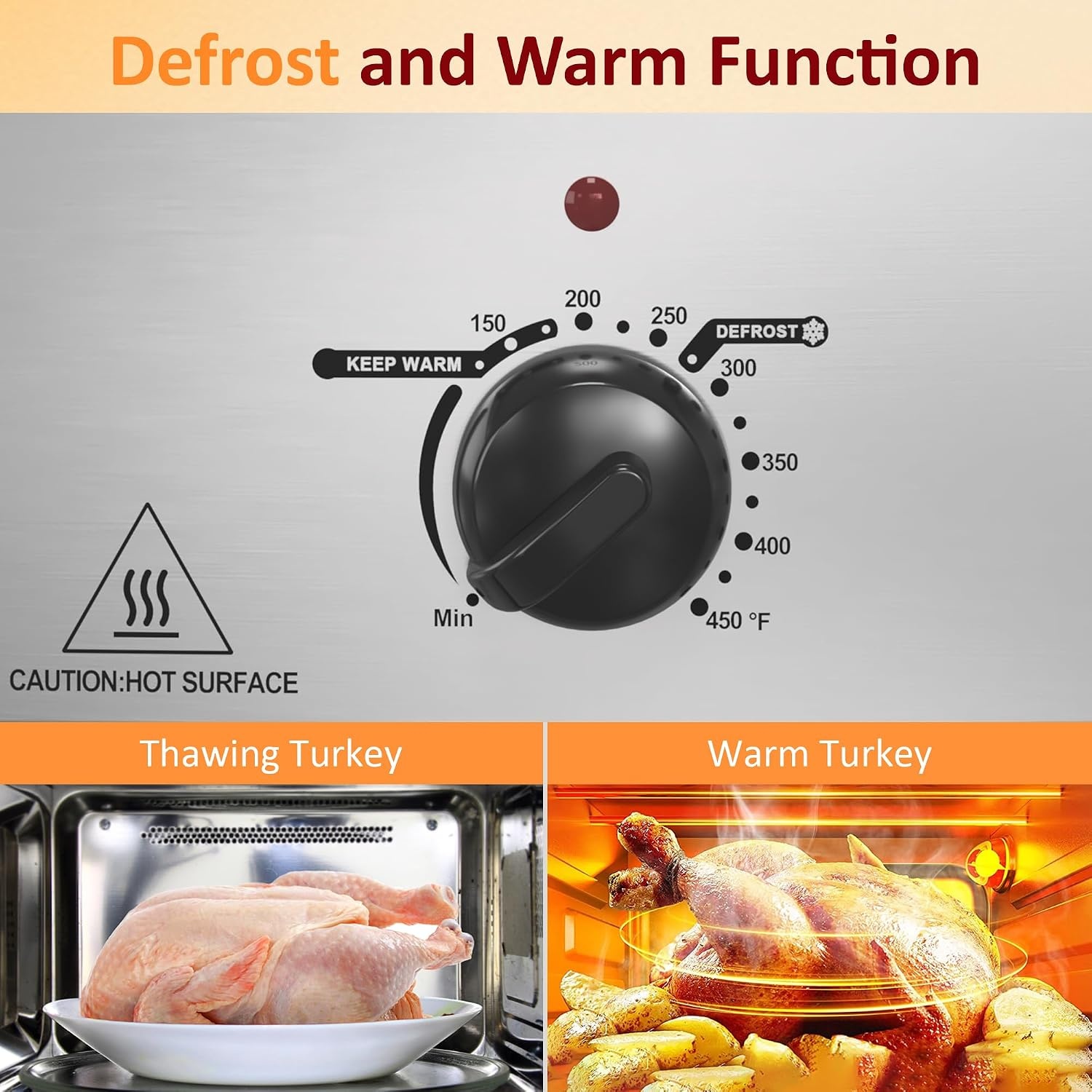 image:imageSunvivi Electric Roaster18 Quart Roasting Oven with SelfBasting Lid Removable PanTurkey Roaster Oven with 150 to 450F Temperature Control CoolTouch HandlesBlackSilver