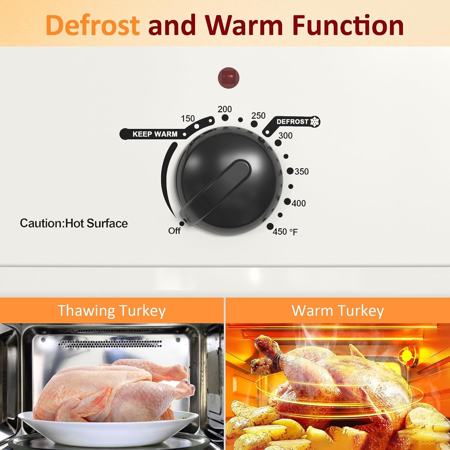 image:imageSunvivi Electric Roaster18 Quart Roasting Oven with SelfBasting Lid Removable PanTurkey Roaster Oven with 150 to 450F Temperature Control CoolTouch HandlesBlackWhite