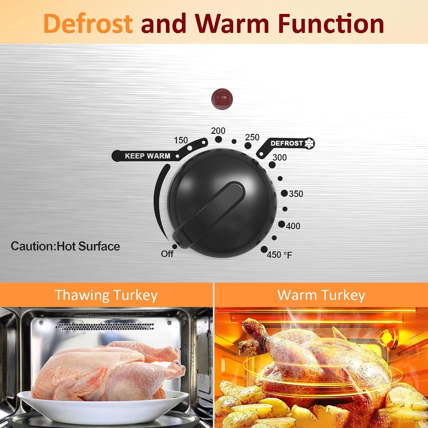 image:imageSunvivi Electric Roaster18 Quart Roasting Oven with SelfBasting Lid Removable PanTurkey Roaster Oven with 150 to 450F Temperature Control CoolTouch HandlesBlackSilver