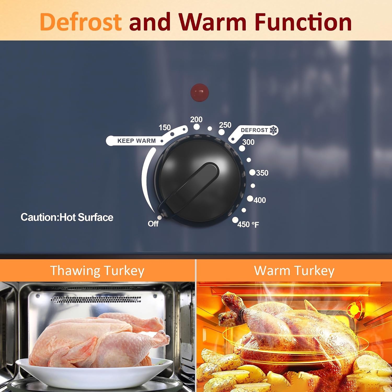 image:imageSunvivi Electric Roaster18 Quart Roasting Oven with SelfBasting Lid Removable PanTurkey Roaster Oven with 150 to 450F Temperature Control CoolTouch HandlesBlackBlue