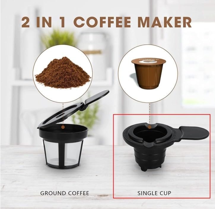 image:imageSunvivi Reusable Capsule Cup Coffee Filters Single Cup Coffee Pod Filters Refillable Single Cup Permanent Coffee Filter Compatible with Sunvivi 3 in 1 Coffee Maker Dishwasher safe