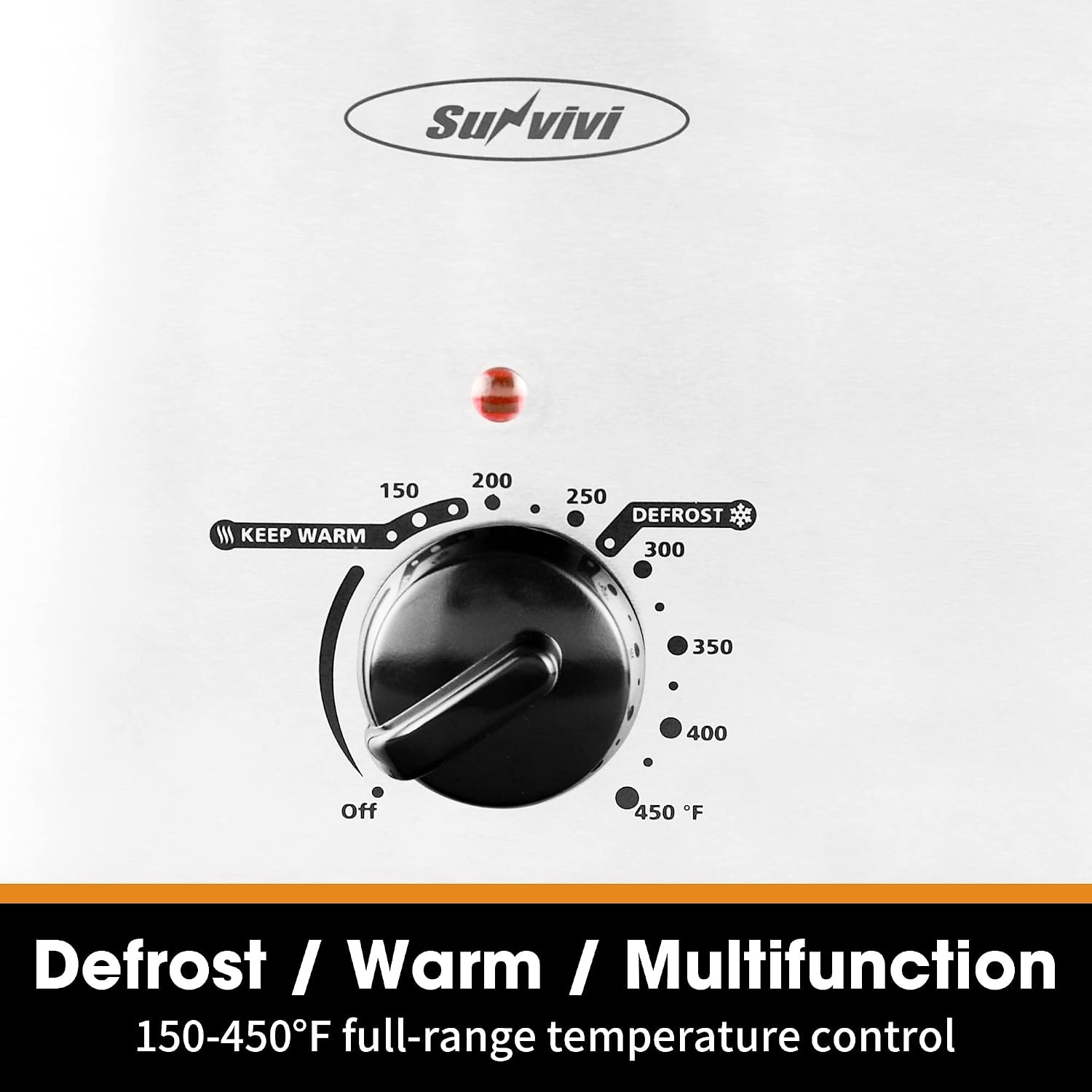 image:imageSunvivi Roaster Oven Electric Roaster Oven with Viewing Lid 28lb 24Quart Turkey Roaster with Unique DefrostWarm Function Large Roaster with Removable Pan amp Rack Stainless Steel WhiteWhite