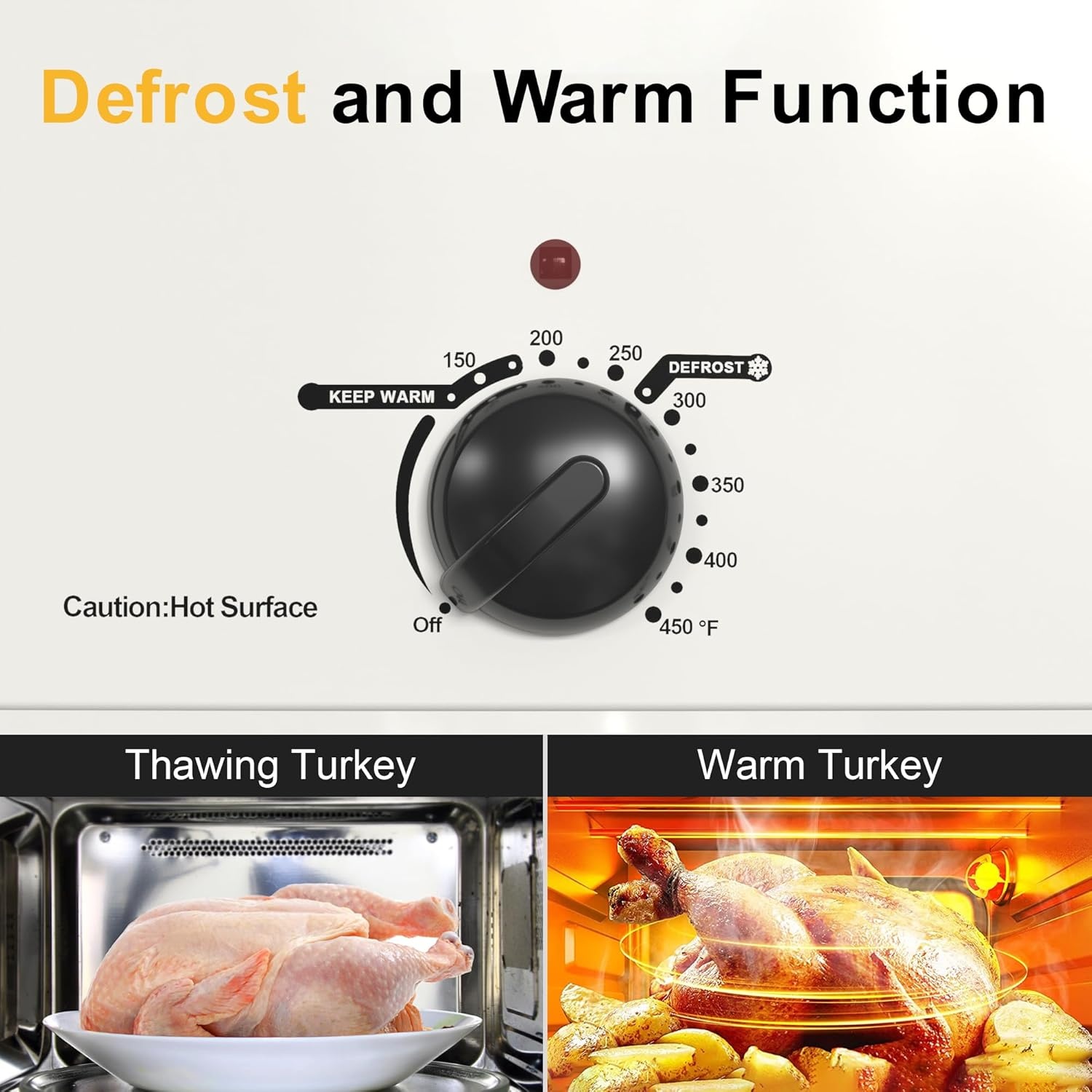 image:imageSunvivi Roaster Oven Electric Roaster Oven with Viewing Lid 28lb 24Quart Turkey Roaster with Unique DefrostWarm Function Large Roaster with Removable Pan amp Rack Stainless Steel WhiteWhite