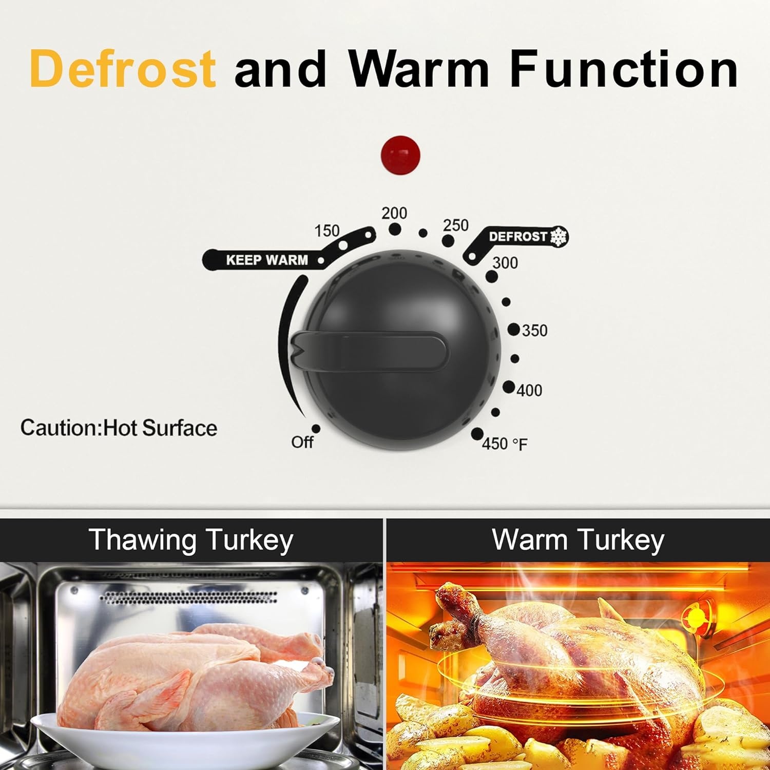 image:imageSunvivi Roaster Oven Electric Roaster Oven with Viewing Lid 28lb 24Quart Turkey Roaster with Unique DefrostWarm Function Large Roaster with Removable Pan amp Rack Stainless Steel WhiteWhite