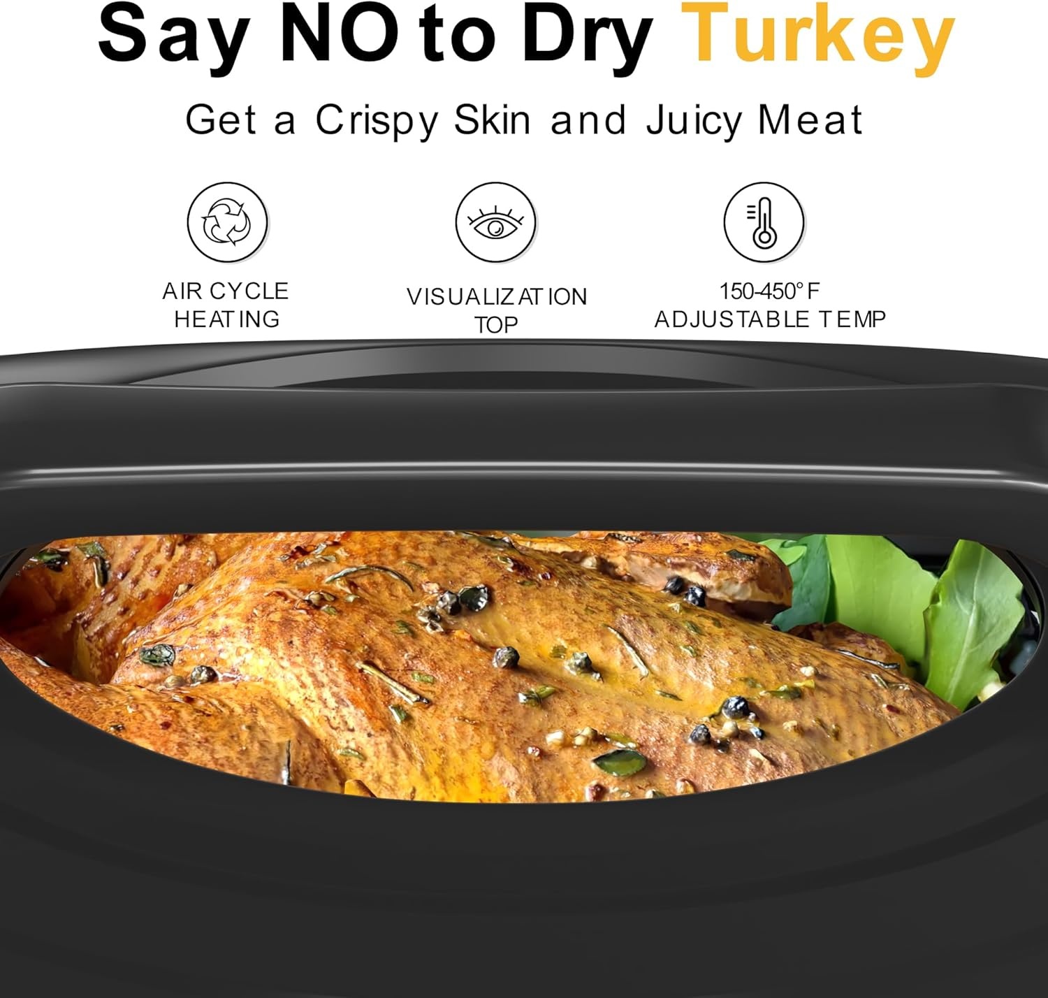 image:imageSunvivi Roaster Oven Electric Roaster Oven with Viewing Lid 28lb 24Quart Turkey Roaster with Unique DefrostWarm Function Large Roaster with Removable Pan amp Rack Stainless Steel WhiteGrey