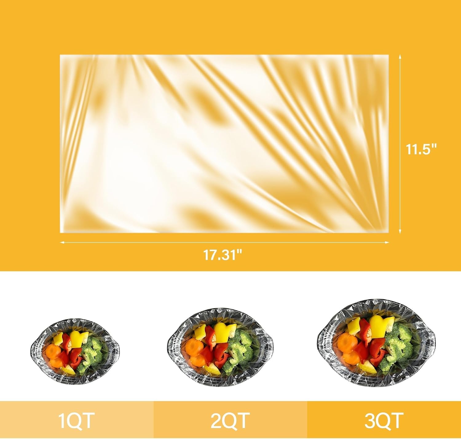 image:imageSunvivi Slow Cooker Liners Disposable Cooking Bags Large Size Pot Liners Fit 1QT to 4QTSuitable for Oval amp Round Pot 10 Count1 Quarts