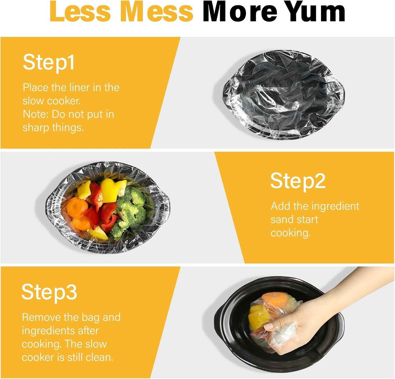 image:imageSunvivi Slow Cooker Liners Disposable Cooking Bags Large Size Pot Liners Fit 1QT to 4QTSuitable for Oval amp Round Pot 10 Count4 quarts Pack of 2