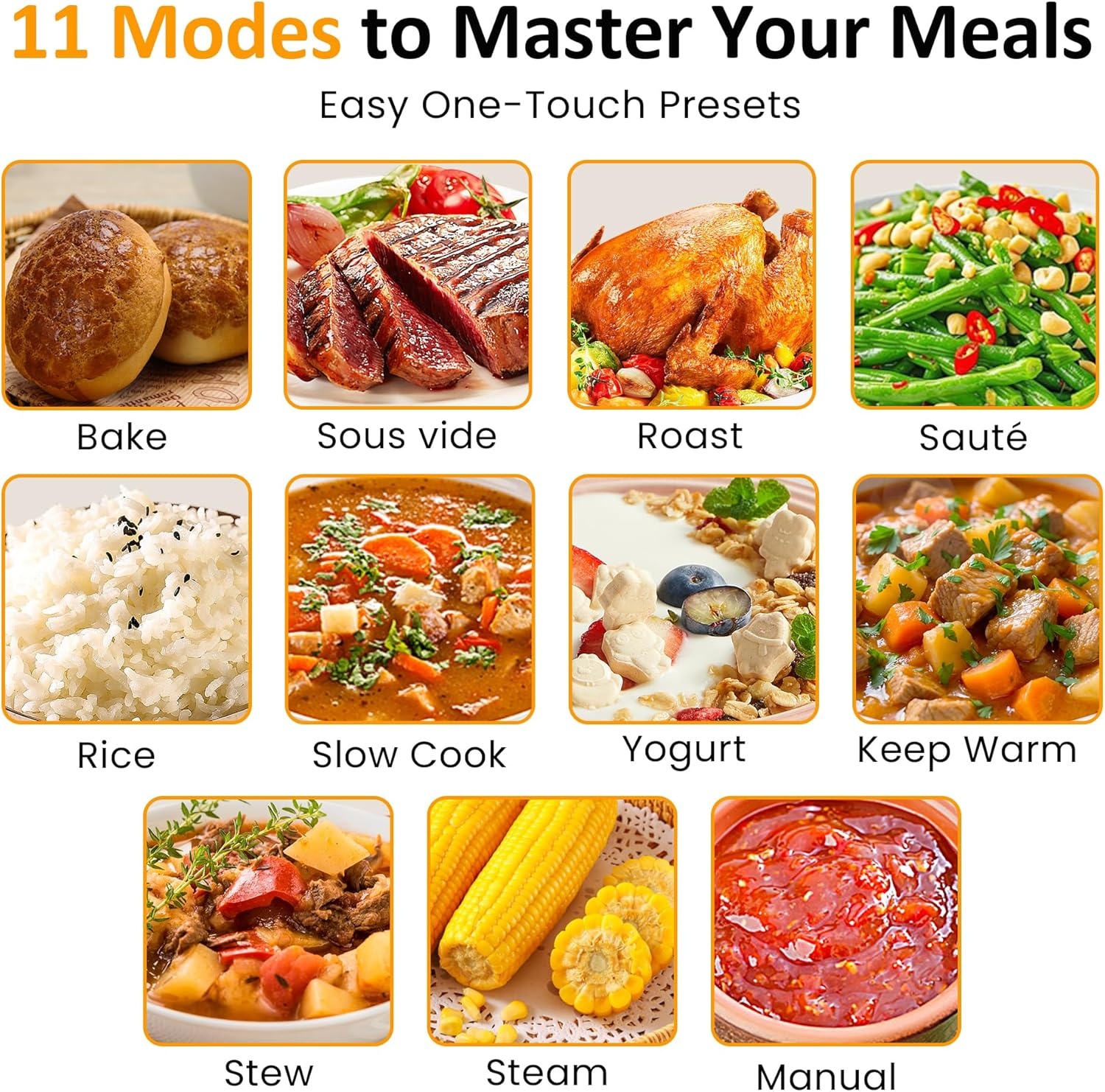 image:imageSunvivi Slow Cooker Roaster Oven 65 Quart 11 in 1 Programmable MultiCooker with Digital Timer Temp Control Keep Warm Removable Nonstick Pot amp DishwasherSafe Glass Lid Sliver