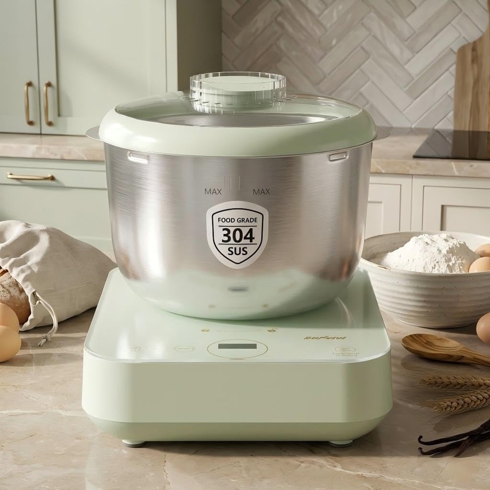 image:imageSunvivi Electric Dough Maker with Weighing Function 52QT Dough Mixer with Ferment Function Household Bread Maker Kitchen Flour Kneading Machine with Stainless Steel Bowl Faceup Touch Panel52 Quarts