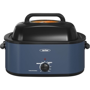 image:imageSUNVIVI OUTDOOR 18 QT Electric Roaster Oven with Viewing LidTurkey Roaster with Unique DefrostWarm FunctionLarge Removable Pan and CoolTouch Handles Stainless Steel WhiteBlue