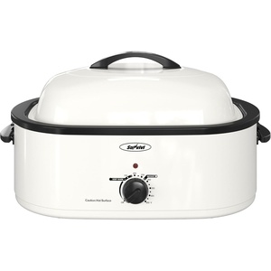 image:imageSUNVIVI OUTDOOR 18 QT Electric Roaster Oven with Viewing LidTurkey Roaster with Unique DefrostWarm FunctionLarge Removable Pan and CoolTouch Handles Stainless Steel WhiteWhite
