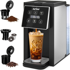image:imageSunvivi Coffee Maker with Coffee Grinder 3 in 1 Single Serve Coffee Machine Compatible Capsule coffee Ground Coffee amp Tea614 Oz CupRemovable 50 Oz Water ReservoirDescaling FunctionBlackSilver