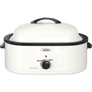 image:imageSunvivi Electric Roaster18 Quart Roasting Oven with SelfBasting Lid Removable PanTurkey Roaster Oven with 150 to 450F Temperature Control CoolTouch HandlesBlackWhite