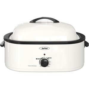 image:imageSunvivi Roaster Oven Electric Roaster Oven with Viewing Lid 28lb 24Quart Turkey Roaster with Unique DefrostWarm Function Large Roaster with Removable Pan amp Rack Stainless Steel WhiteWhite