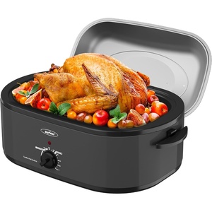 image:imageSunvivi Roaster Oven with SelfBasting Lid 20 Quart Electric Roaster with Removable Pan amp Rack 150450F FullRange Temperature Control with DefrostWarm Function Stainless Steel Grey