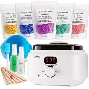 image:imageSunvivi Waxing Kit Brazilian Wax Warmer for Hair Removal with 5 Bag Hard Wax Beads Digital Display Melt Warmer Kit for Women Men Full Body Legs Face BikiniSensitive skin WhiteWhite