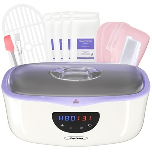 image:imageSunvivi Waxing Kit Brazilian Wax Warmer for Hair Removal with 5 Bag Hard Wax Beads Digital Display Melt Warmer Kit for Women Men Full Body Legs Face BikiniSensitive skin WhitePurple
