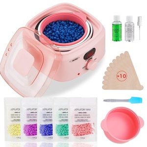 image:imageSunvivi Waxing Kit Brazilian Wax Warmer for Hair Removal with 5 Bag Hard Wax Beads Digital Display Melt Warmer Kit for Women Men Full Body Legs Face BikiniSensitive skin WhitePink