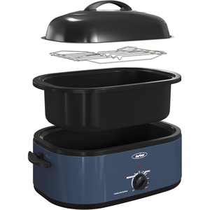 image:imageSunvivi Electric Roaster 24 Quart Electric Roaster Oven with SelfBasting Lid Turkey Roaster Oven Buffet with Removable Pan CoolTouch Handles BlackBlue